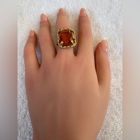 Vintage Sarah Coventry Wild Honey Rhinestone Ring Size 6 - Picture 4 of 13